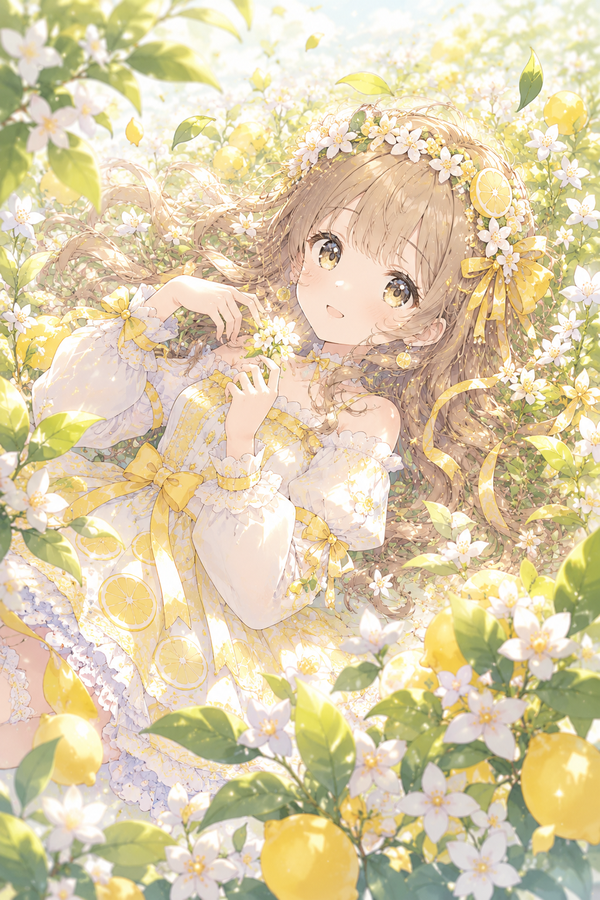 イラスト　原画　「レモンとの娘」 レモンの香りにご注意を
